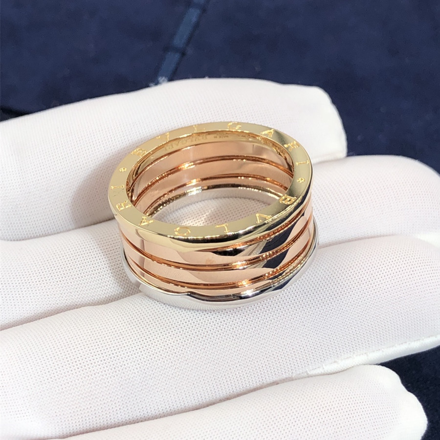 Custom Made Bvlgari B.zero1 Four-band Ring in 18K Rose,White and Yellow gold