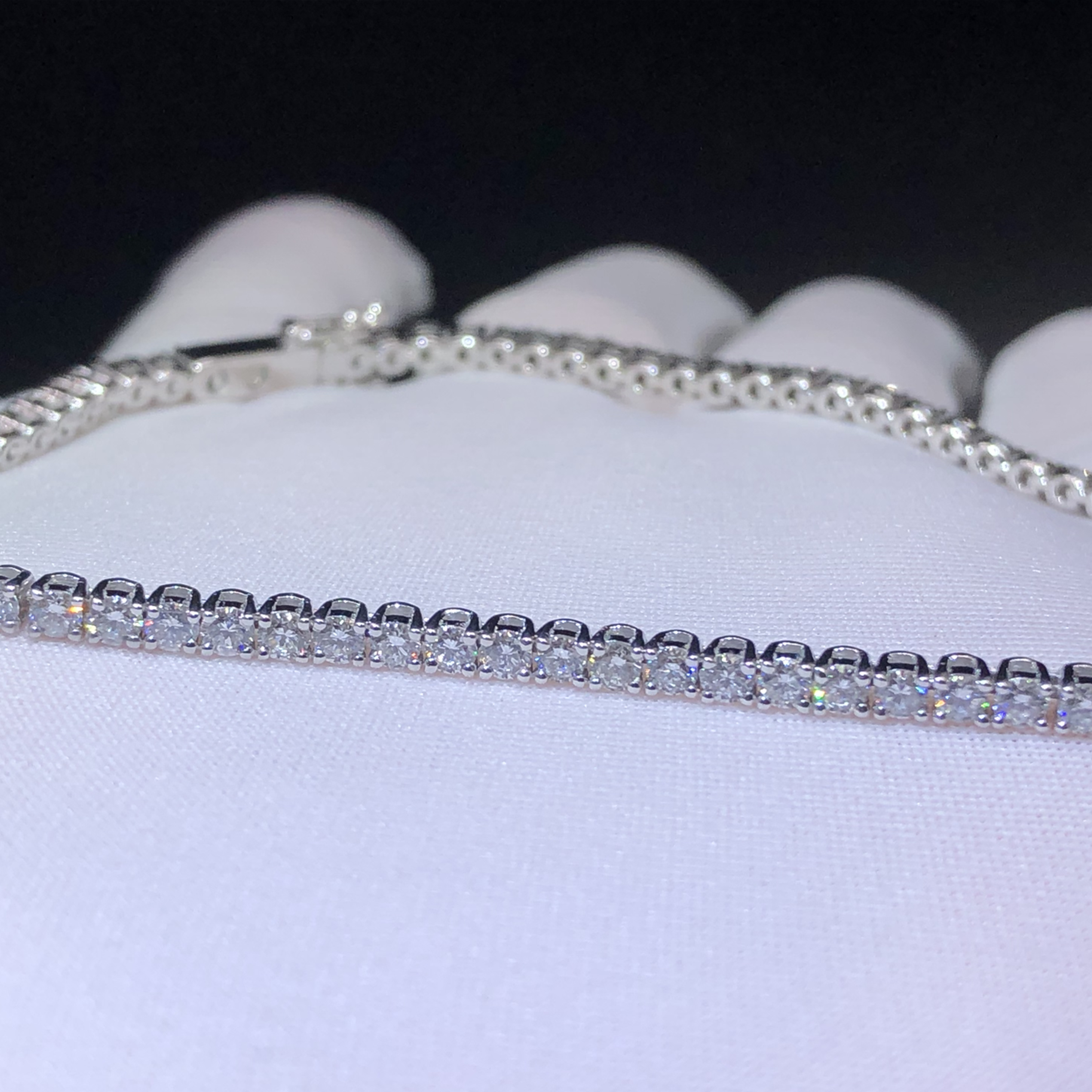 Cartier Essential Lines Bracelet Custom Made in 18K White Gold with Diamonds