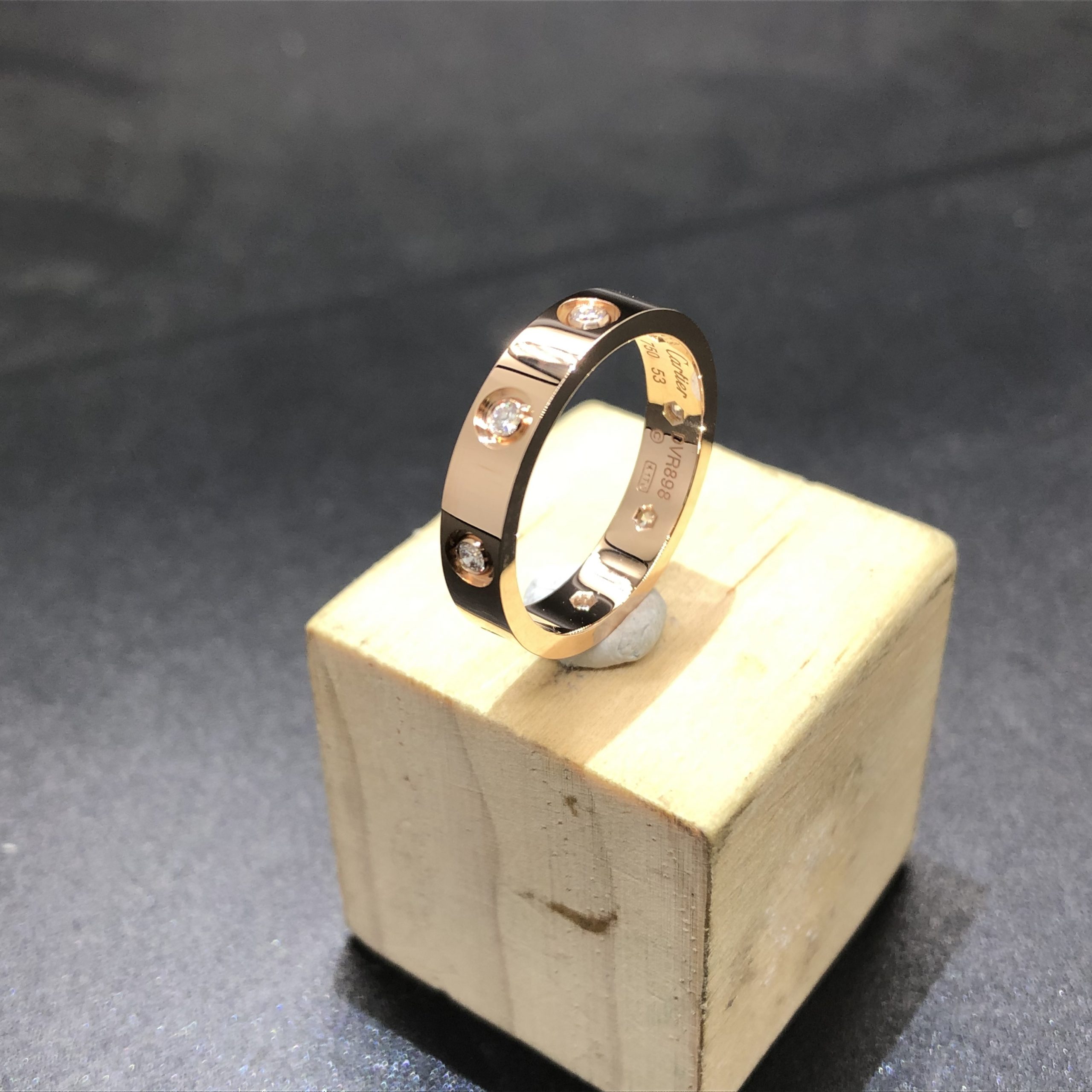 Cartier Love Wedding Band With 8 Diamonds Custom Made in 18K Rose Gold
